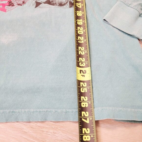 Y2K American Eagle Mens AE Vintage Wash Long-Sleeve Graphic T-Shirt Size XL Teal - Picture 3 of 8